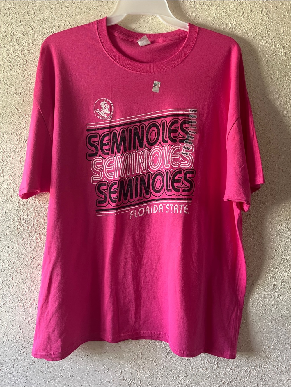 Florida State Seminoles Hanes Hot Pink Graphic Crewneck Tee